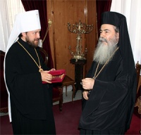 Митрополит Волоколамский Иларион встретился с Патриархом Иерусалимским Феофилом