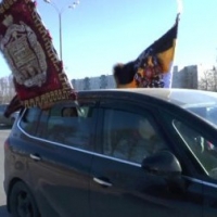 Хоругвеносцы совершили Крестный автопробег по Московской кольцевой автодороге