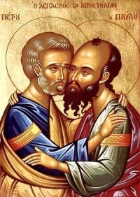 Два апостола, одна память Пастыри о первоверховных апостолах