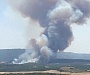 Сильный пожар начался у сухопутной границы Афона