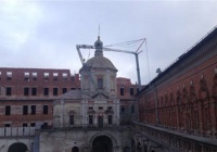 Упавший башенный кран повредил купол храма Высоко-Петровского монастыря