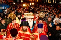 Тысячи людей встречали в Одессе ковчег с десницей св. вмч. Георгия Победоносца