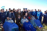 Впервые архиерей Русской Церкви принял участие во встрече космонавтов, вернувшихся с орбиты
