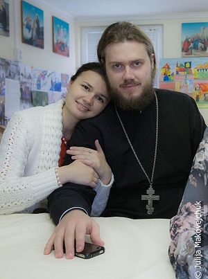 Священник Сергий Белобородов с матушкой.