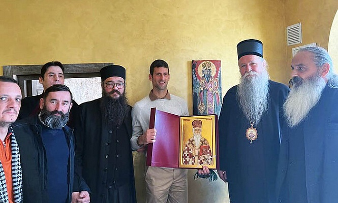 Новак Джокович посетил монастырь и встретился с митрополитом