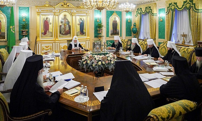 Святейший Патриарх Кирилл возглавил последнее в 2023 году заседание Священного Синода