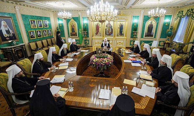В Москве проходит заседание Священного Синода Русской Православной Церкви