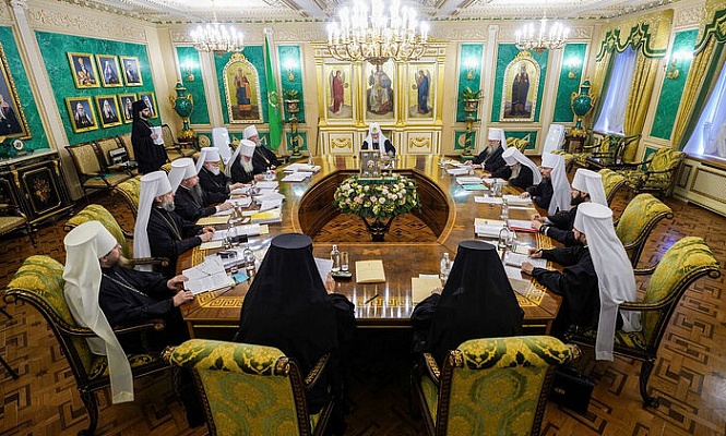 Святейший Патриарх Кирилл возглавил последнее в 2022 году заседание Священного Синода