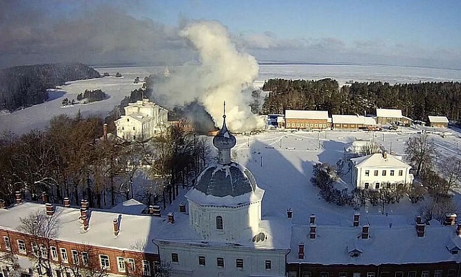 На территории Валаамского монастыря произошел пожар